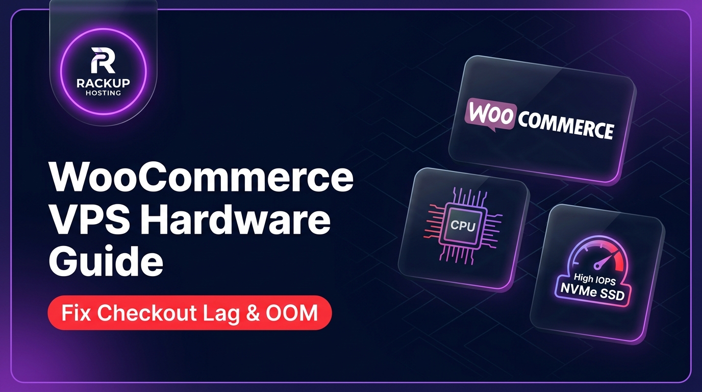 WooCommerce VPS Hardware Requirements Guide - RackUp IT Dark-Tech Cover